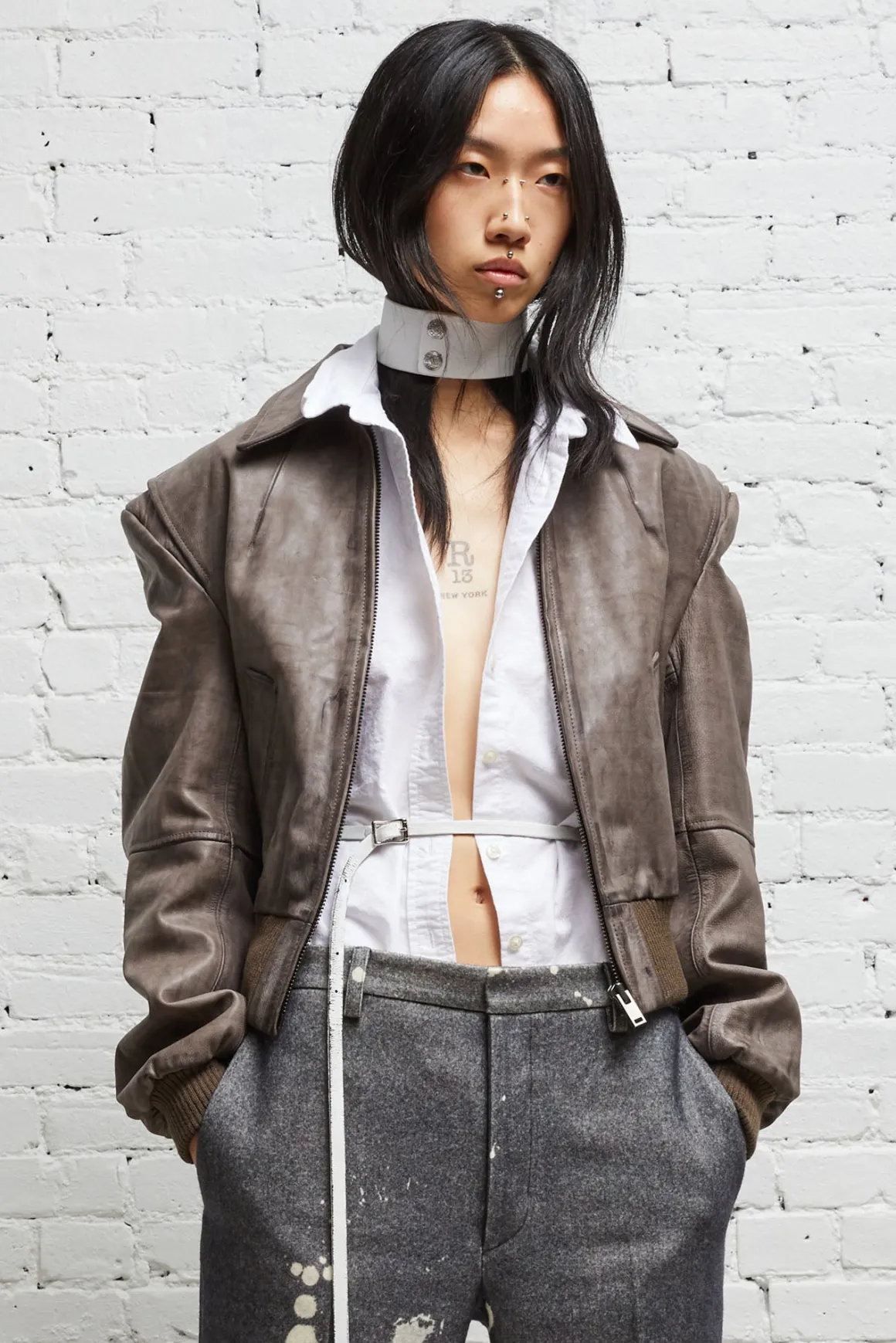 Women R13 Jackets & Coats*AMERICANA ZIP JACKET - DISTRESSED GREY