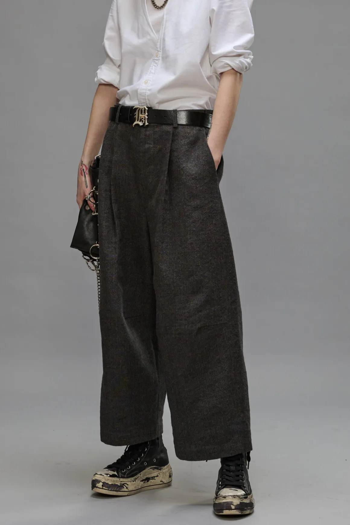 Women R13 Pants & Shorts*ARTICULATED KNEE TROUSER - DARK GREY