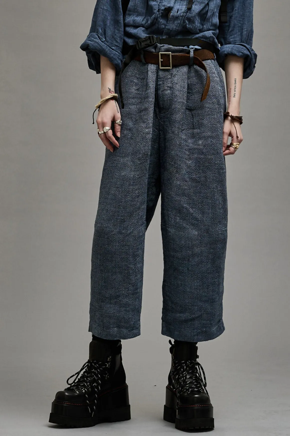 Women R13 Pants & Shorts*ARTICULATED KNEE TROUSER - LIGHT INDIGO