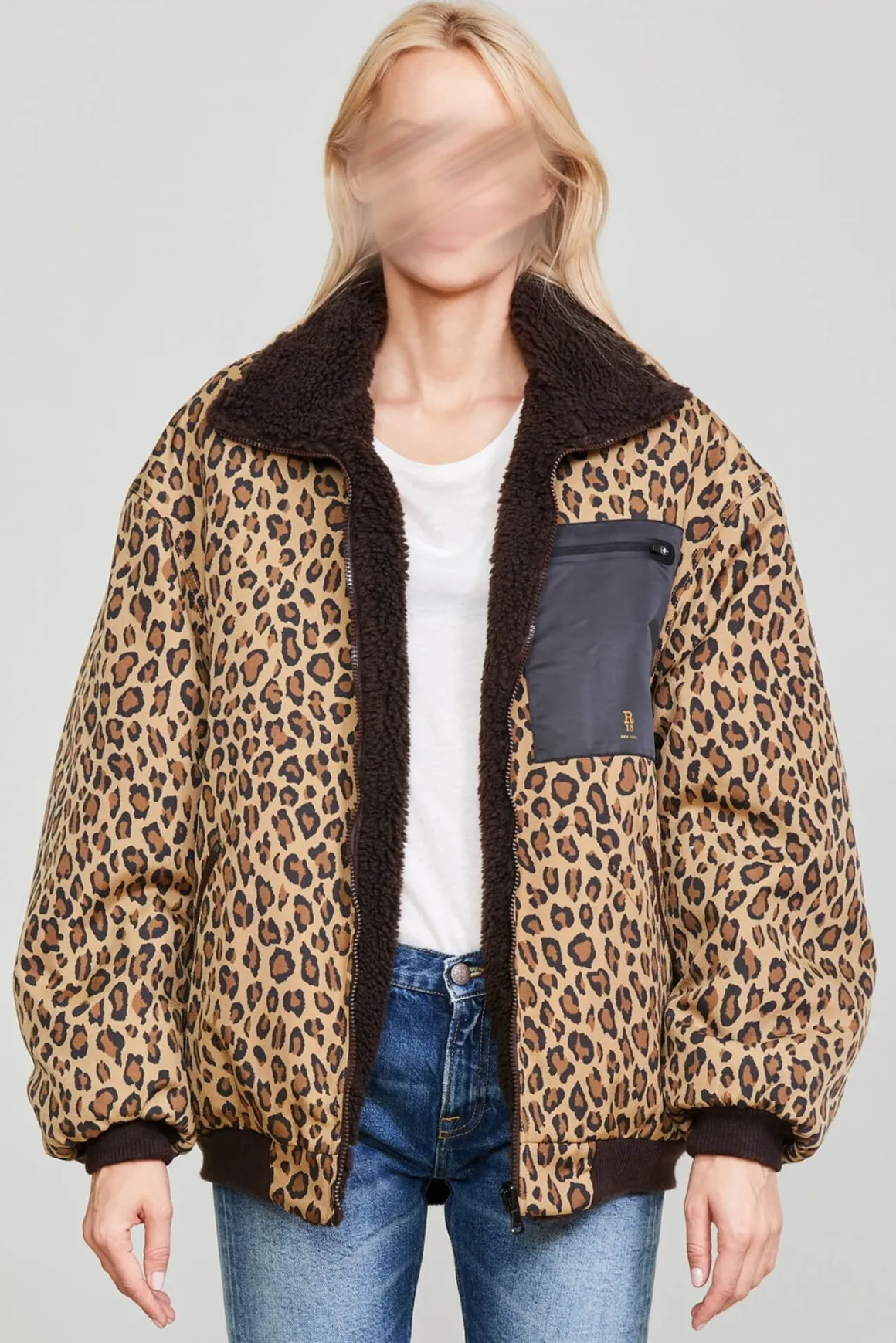 Women R13 Jackets & Coats*BACKZIP WINDBREAKER - PRINTED LEOPARD