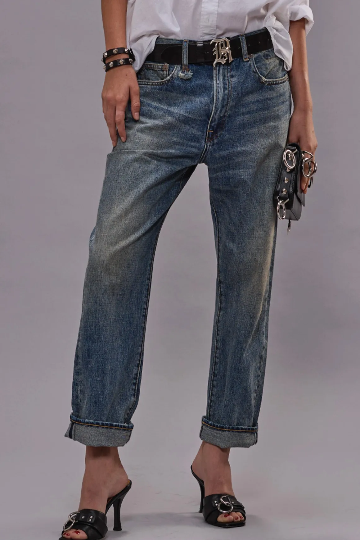 Women/BOY R13 Boyfriend*BOYFRIEND JEAN - BARTER INDIGO