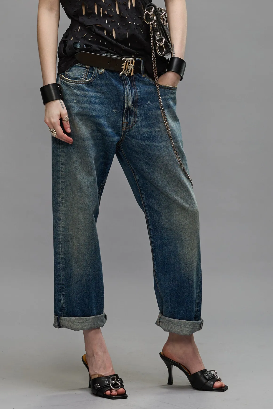 Women/BOY R13 Boyfriend*BOYFRIEND JEAN - GARNET BLUE