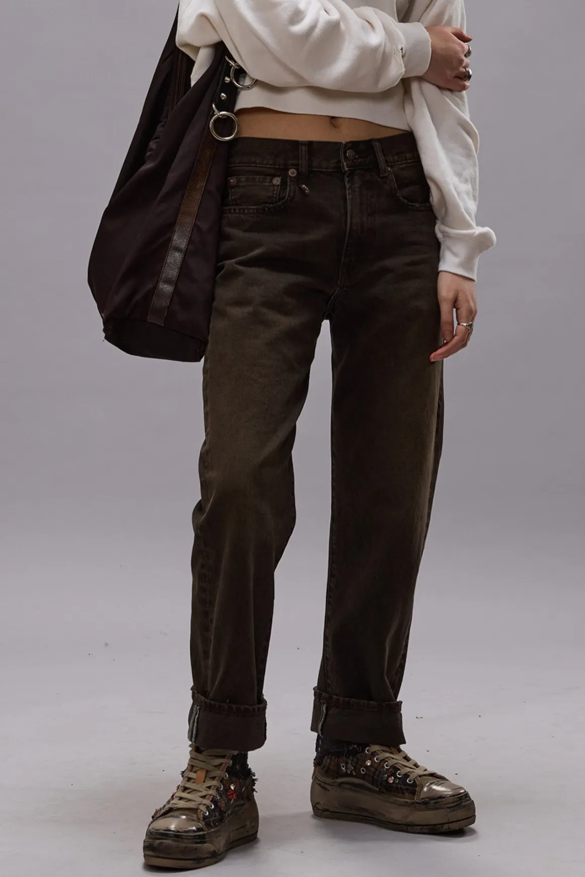 Women/BOY R13 Boyfriend*BOYFRIEND JEAN - VINTAGE CHOCOLATE BROWN