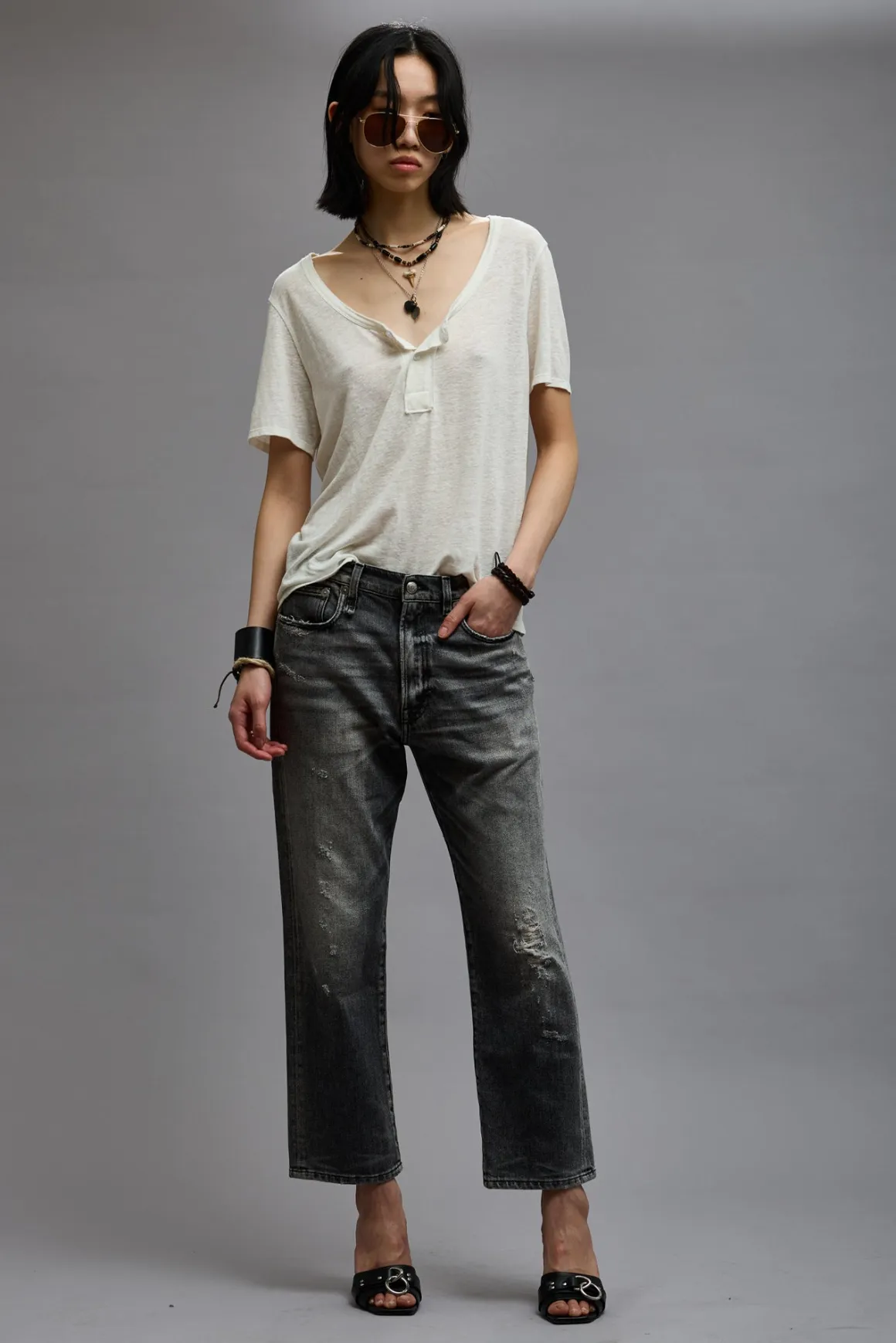 Women/BOY R13 Boyfriend*BOYFRIEND JEAN - VINTAGE GREY