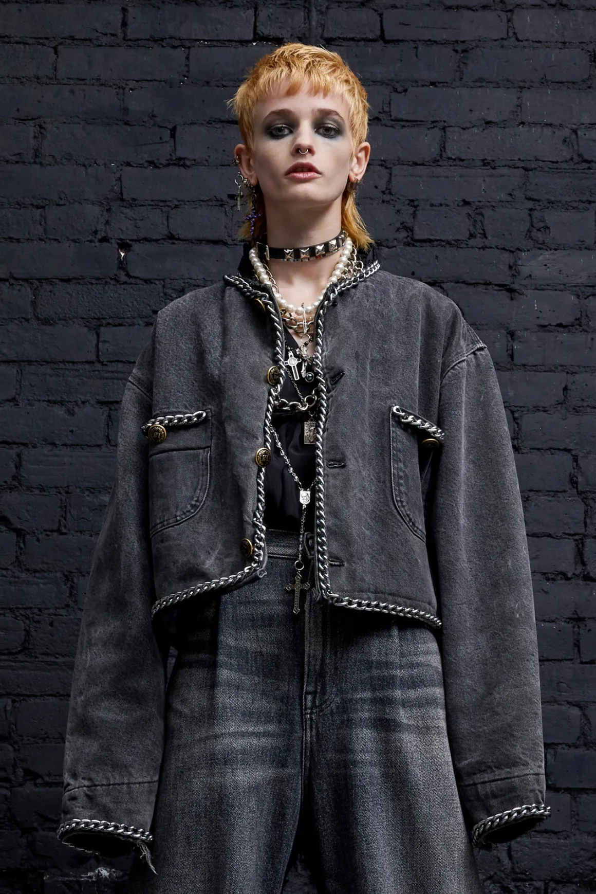 Women R13 Jackets & Coats*CHAIN EMBELLISHED CROPPED JACKET