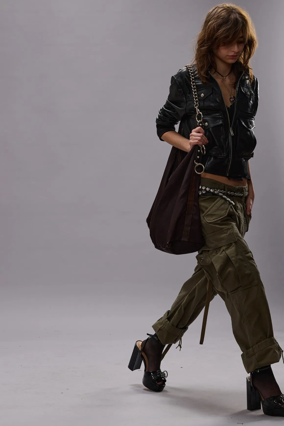Women R13 Pants & Shorts*CROPPED CARGO - VINTAGE OLIVE DRAB