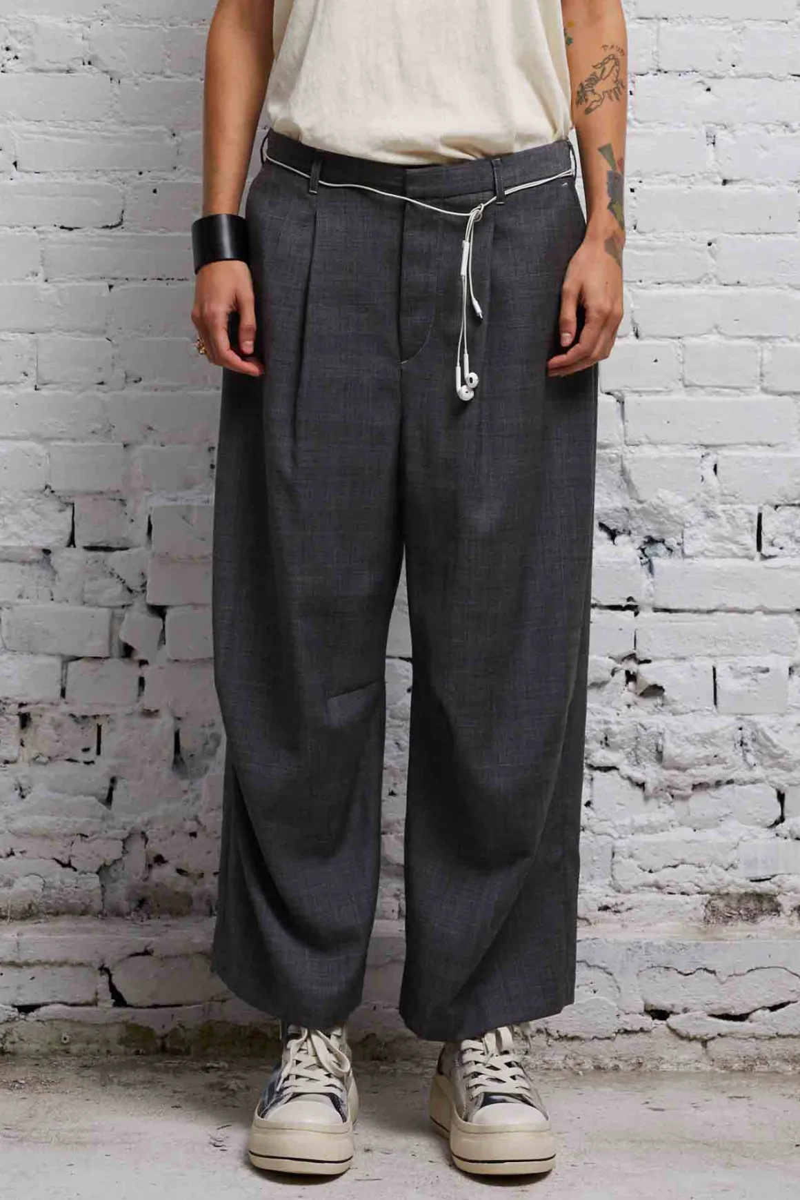 Women R13 Pants & Shorts*CROPPED WIDE LEG TROUSER - DARK GLEN PLAID