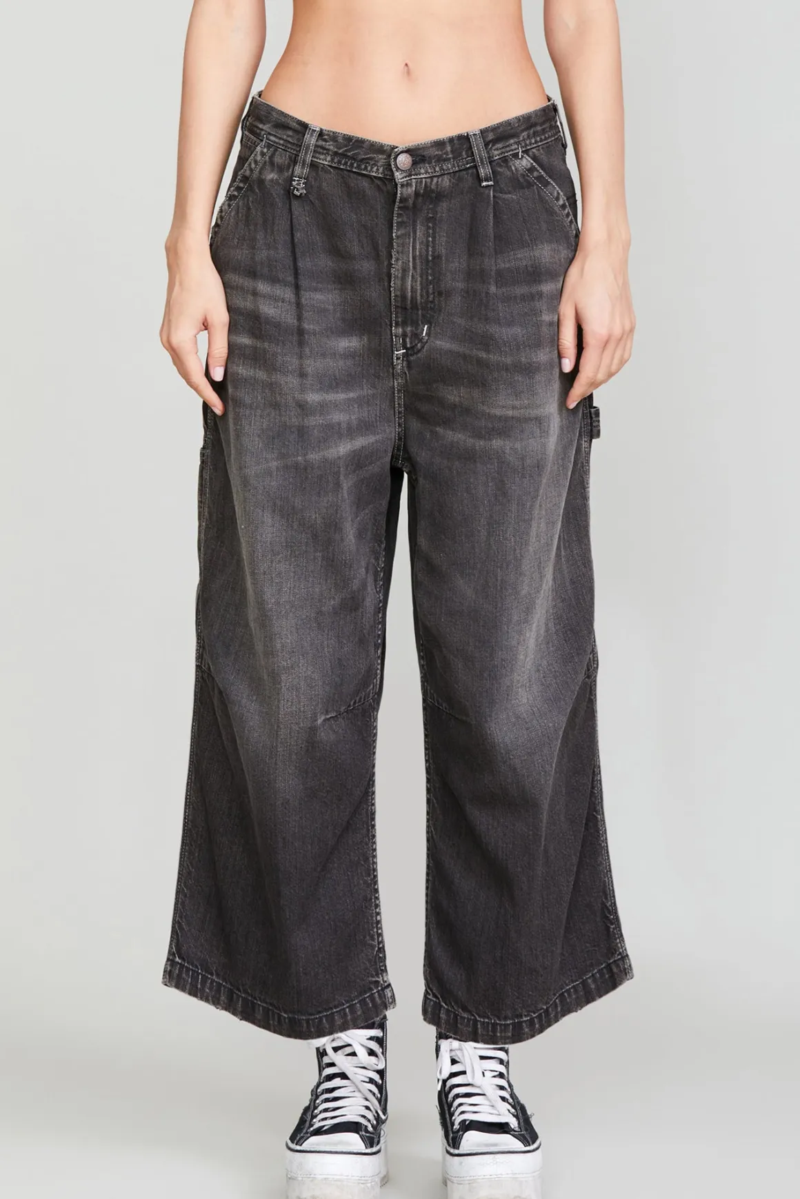 Women R13 Wide Leg*CROPPED WIDELEG CARPENTER PANT - ELLERY BLACK