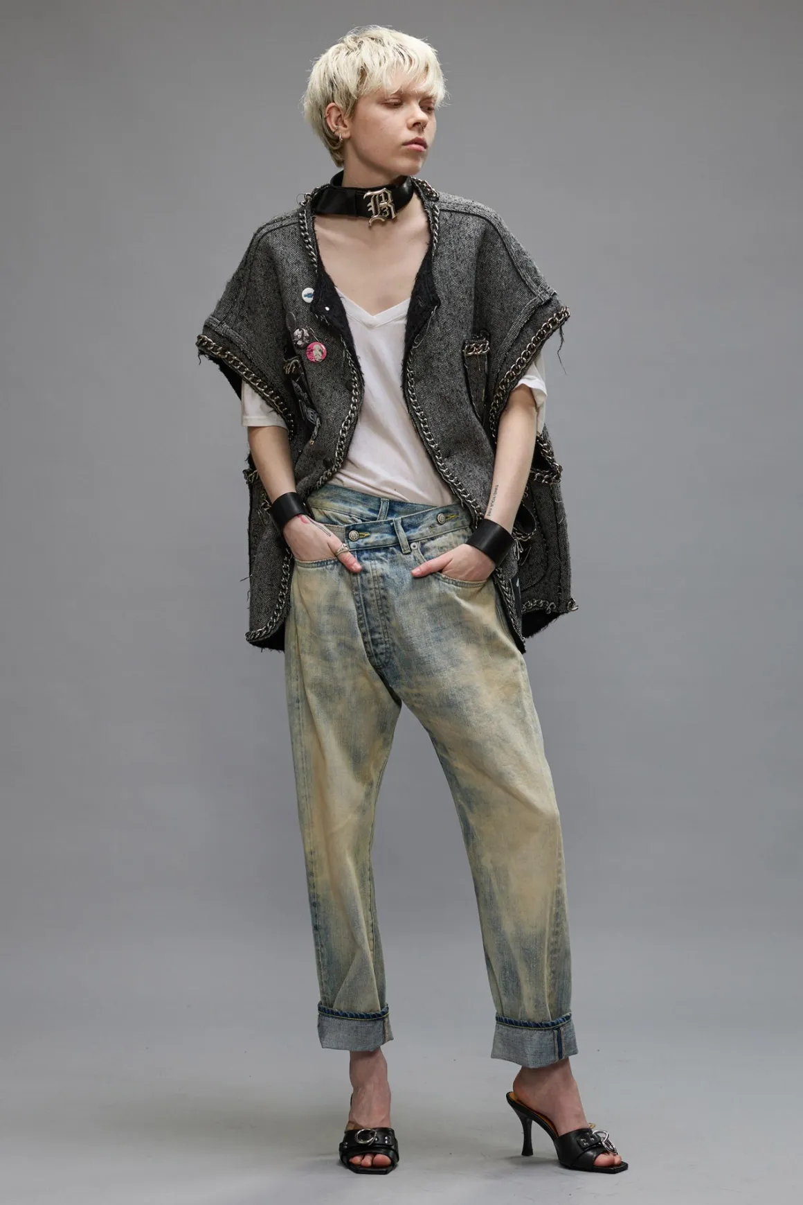 Women R13 Crossover*CROSSOVER JEAN - VINTAGE ASH BLUE