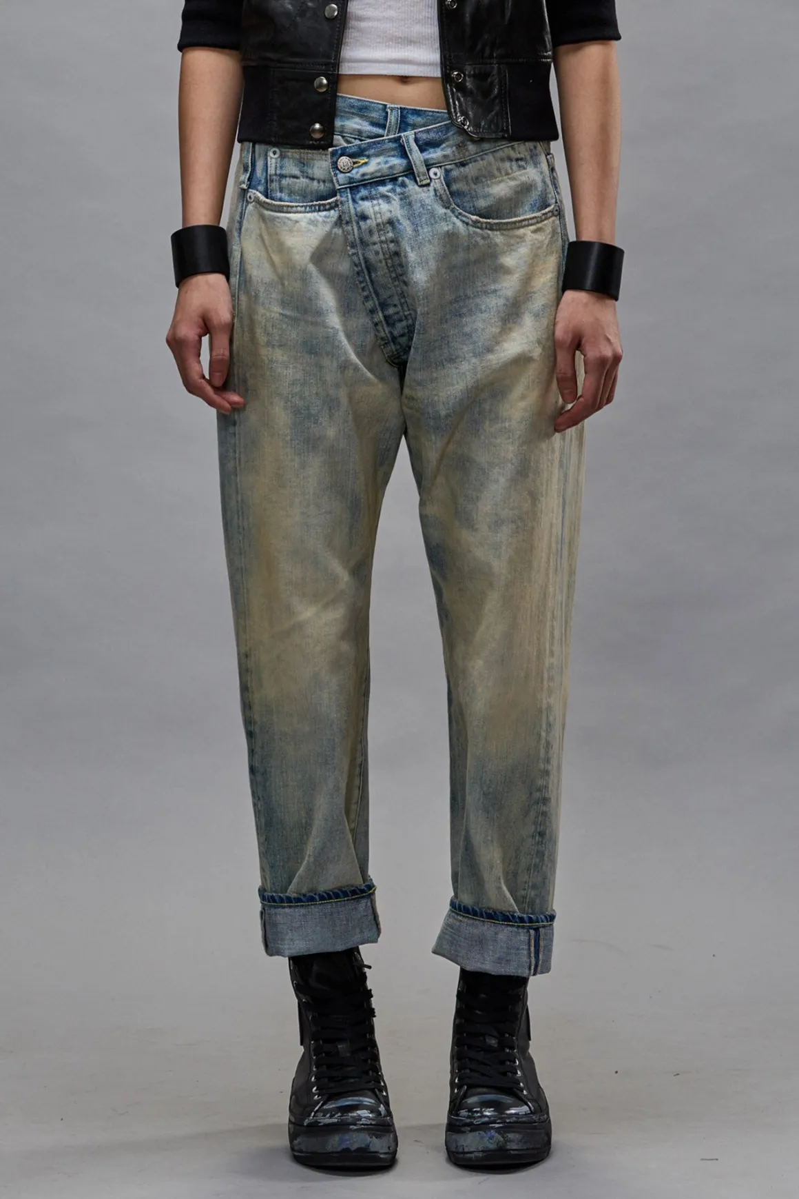 Women R13 Crossover*CROSSOVER JEAN - VINTAGE ASH BLUE