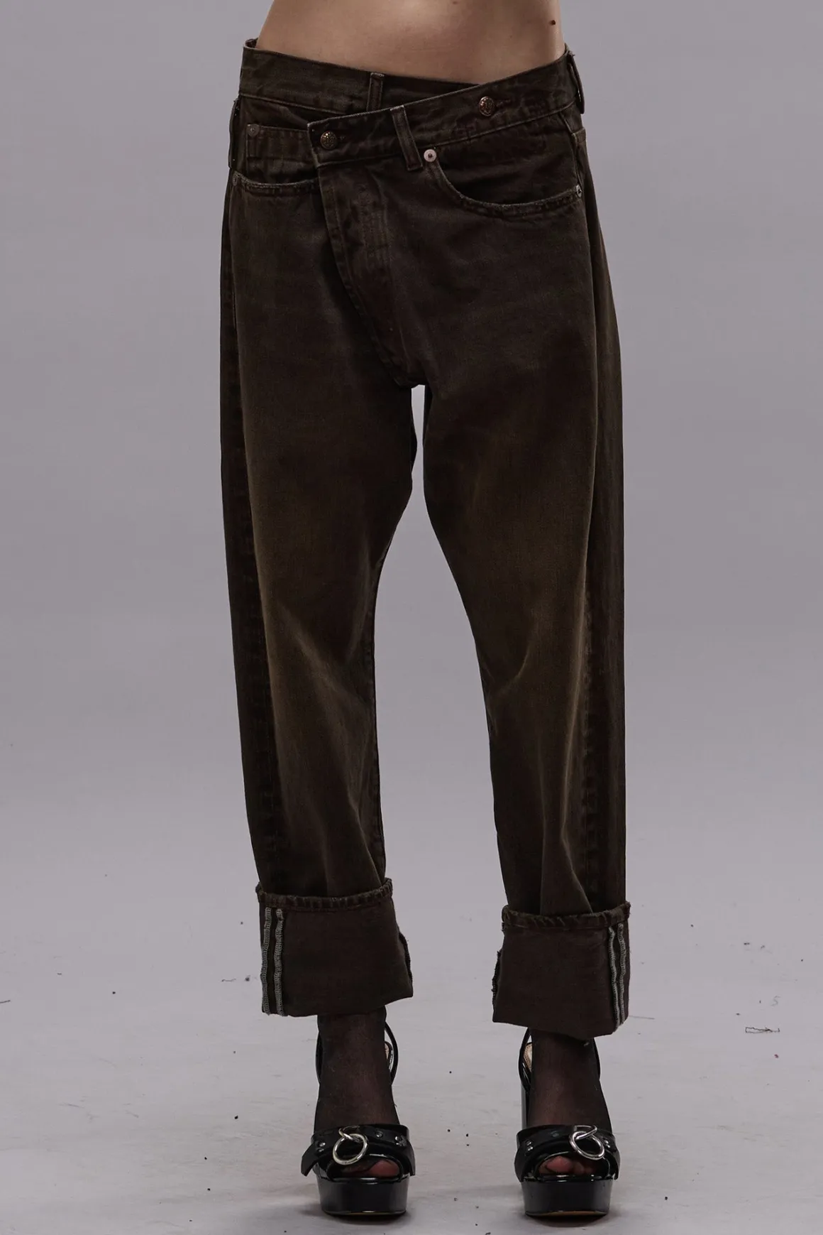 Women R13 Crossover*CROSSOVER JEAN - VINTAGE CHOCOLATE BROWN