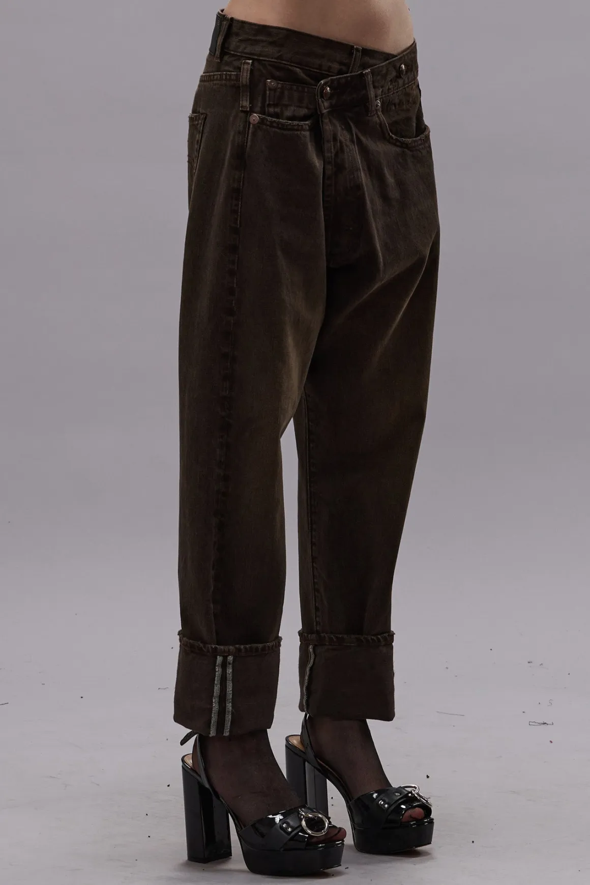 Women R13 Crossover*CROSSOVER JEAN - VINTAGE CHOCOLATE BROWN