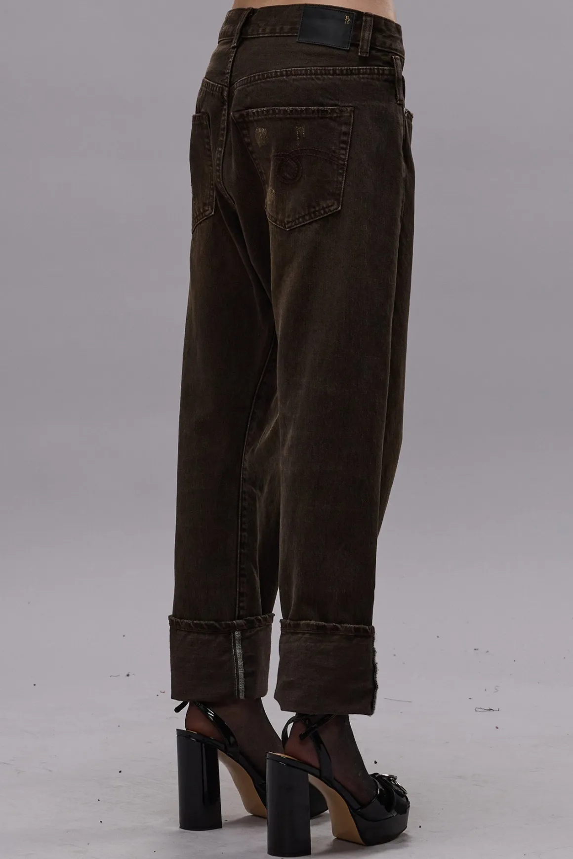 Women R13 Crossover*CROSSOVER JEAN - VINTAGE CHOCOLATE BROWN