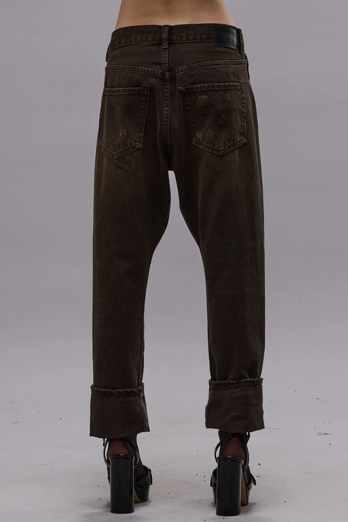 Women R13 Crossover*CROSSOVER JEAN - VINTAGE CHOCOLATE BROWN