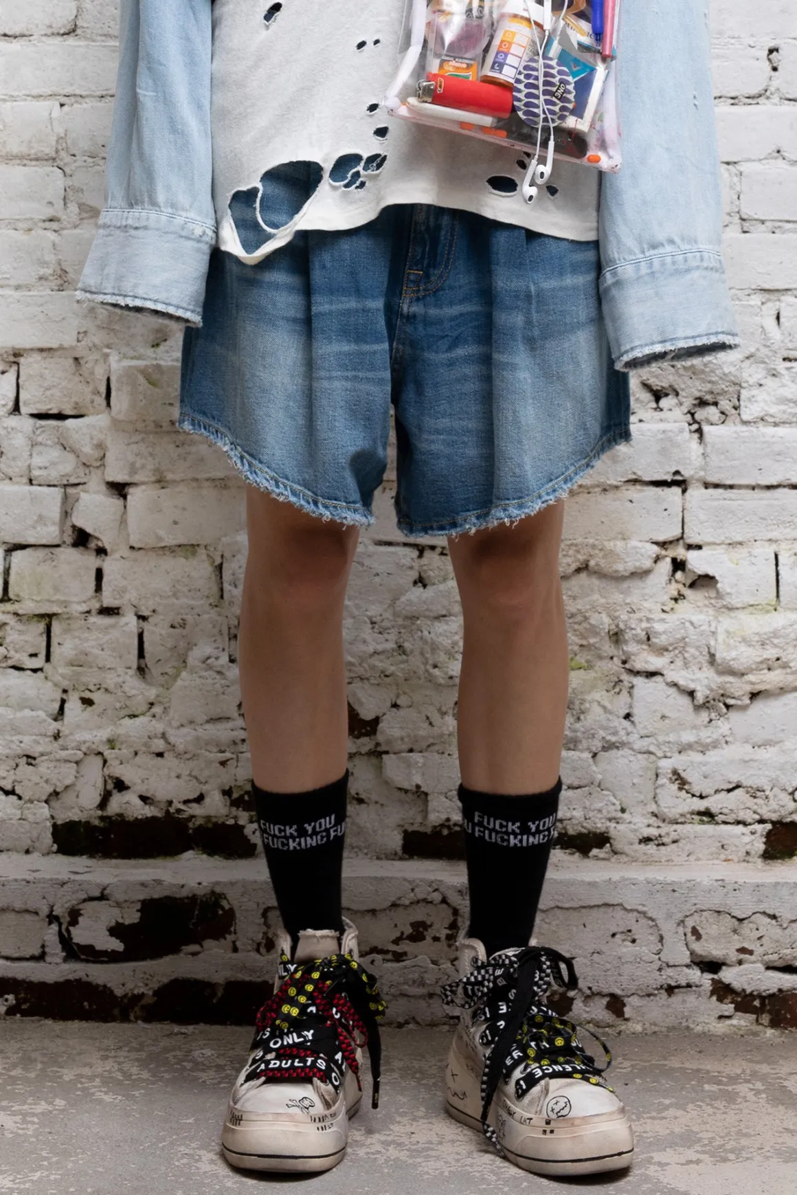 Women R13 Shorts/skirts*DAMON PLEATED SHORT - CLIFF LINEN INDIGO