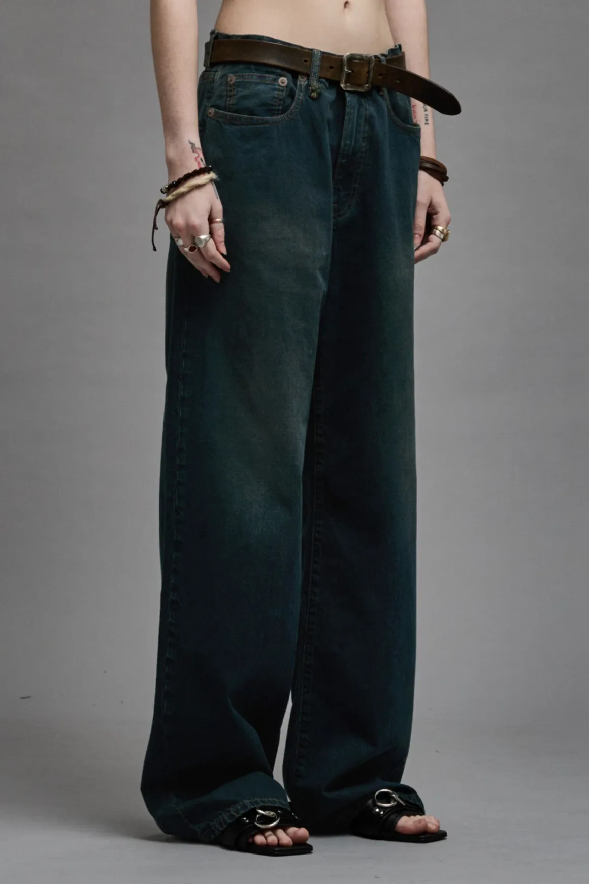 Women R13 Wide Leg*D'ARCY LOOSE JEAN - CAMDEN INDIGO