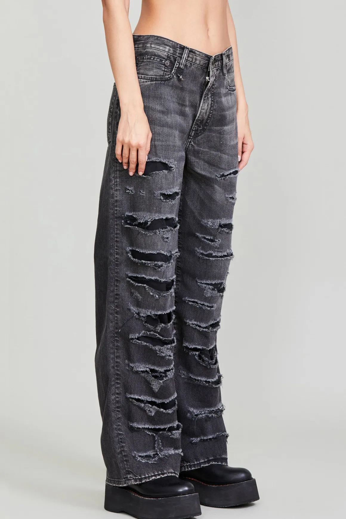 Women R13 Wide Leg*D'ARCY LOOSE JEAN - ELLERY BLACK