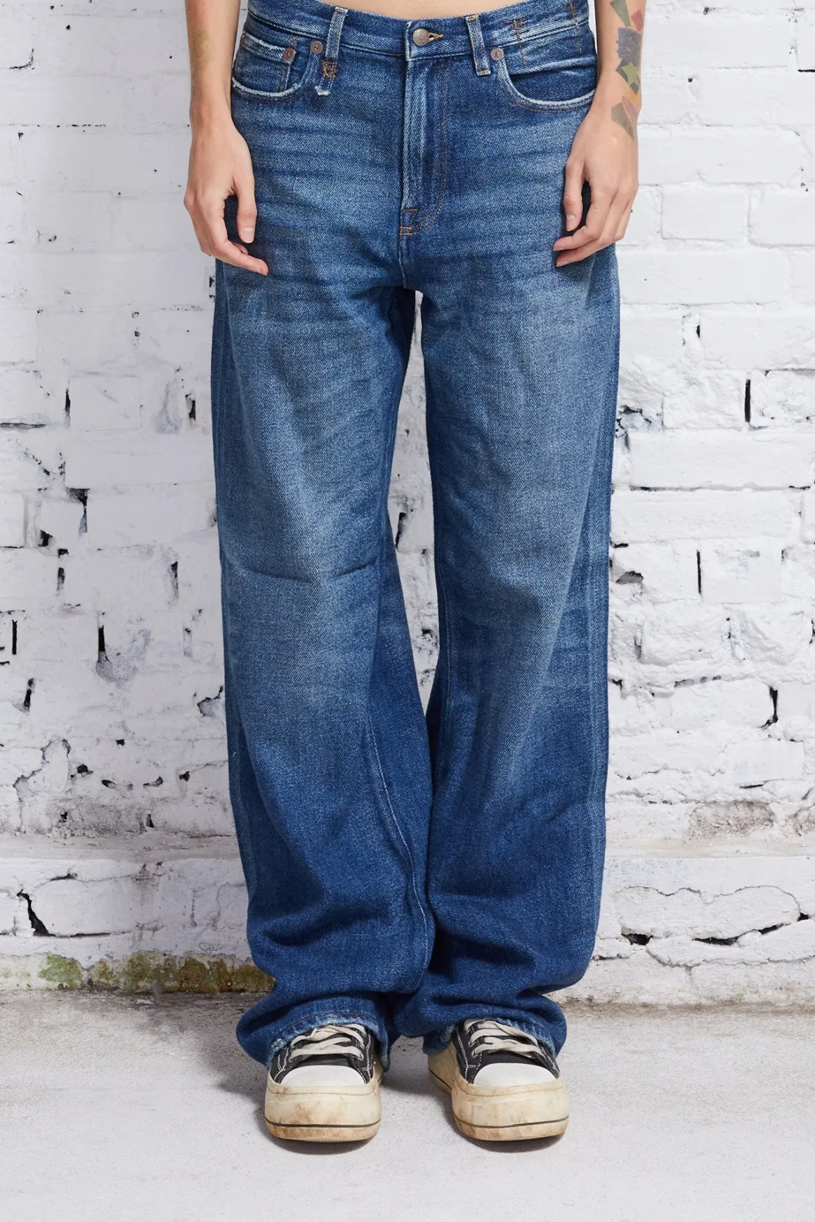 Women R13 Wide Leg*D'ARCY LOOSE JEAN - KOZE VINTAGE INDIGO