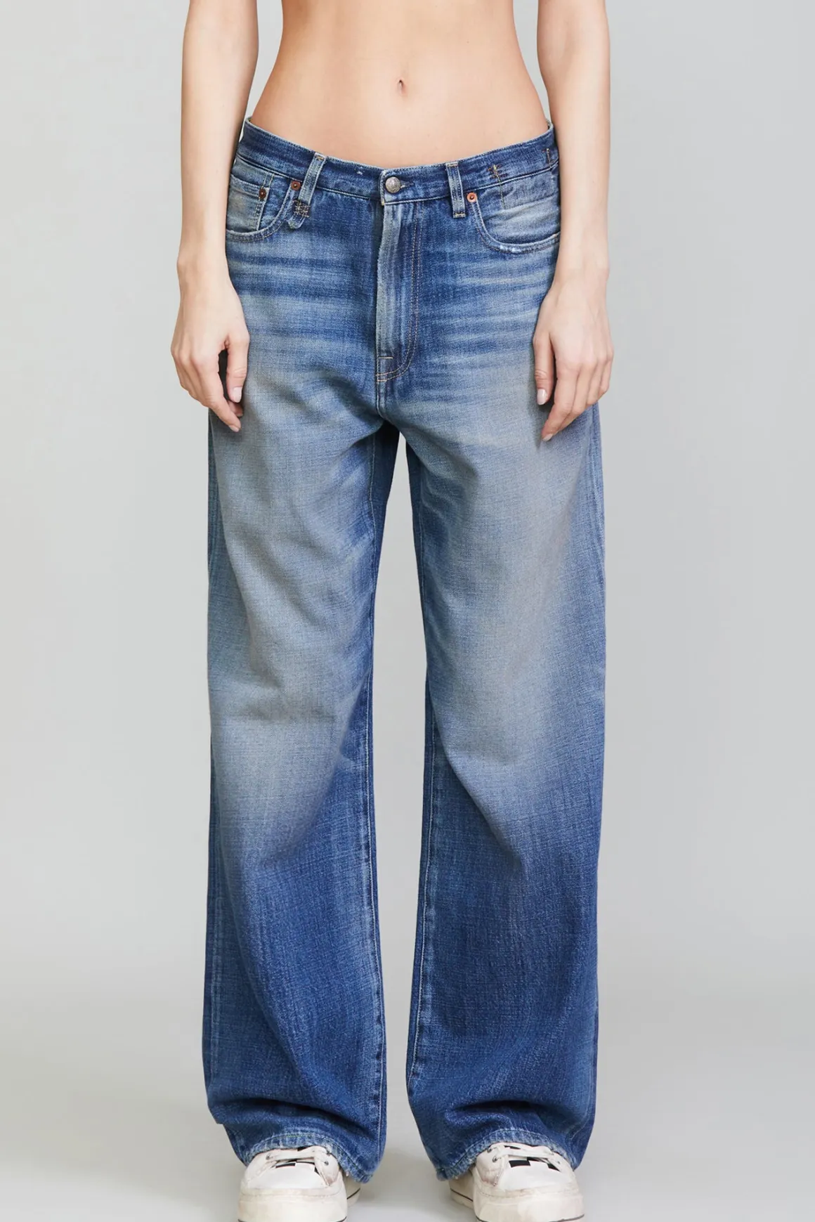 Women R13 Wide Leg*D'ARCY LOOSE JEAN - KOZE VINTAGE INDIGO
