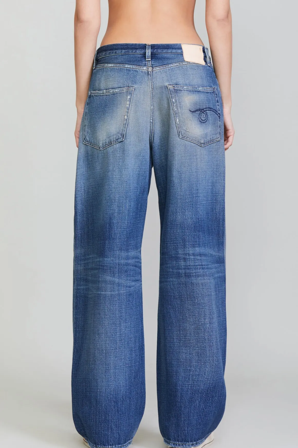 Women R13 Wide Leg*D'ARCY LOOSE JEAN - KOZE VINTAGE INDIGO