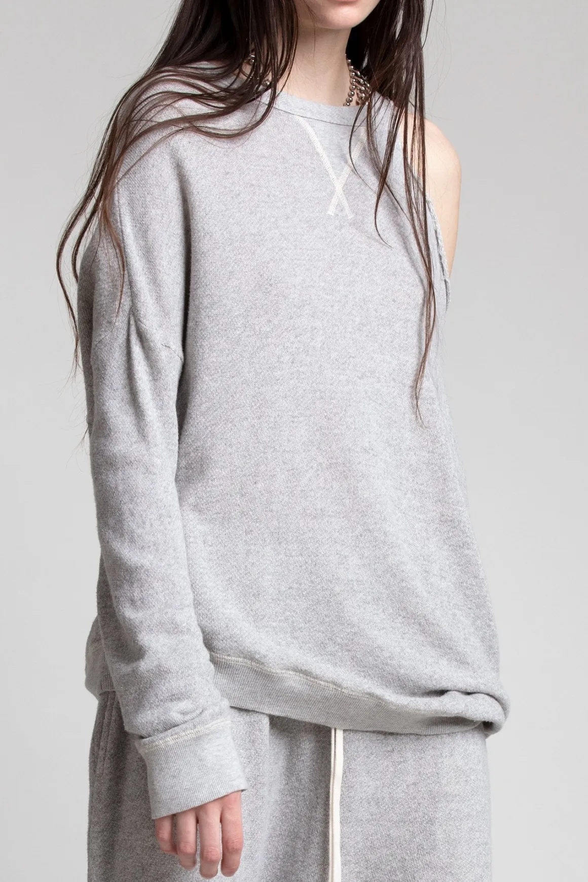 Women R13 Tops*DISTORTED SWEATSHIRT - HEATHER GREY