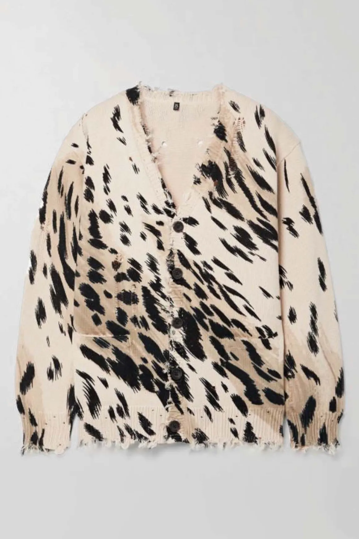 Women R13 Sweaters*DISTRESSED EDGE CARDIGAN - CHEETAH