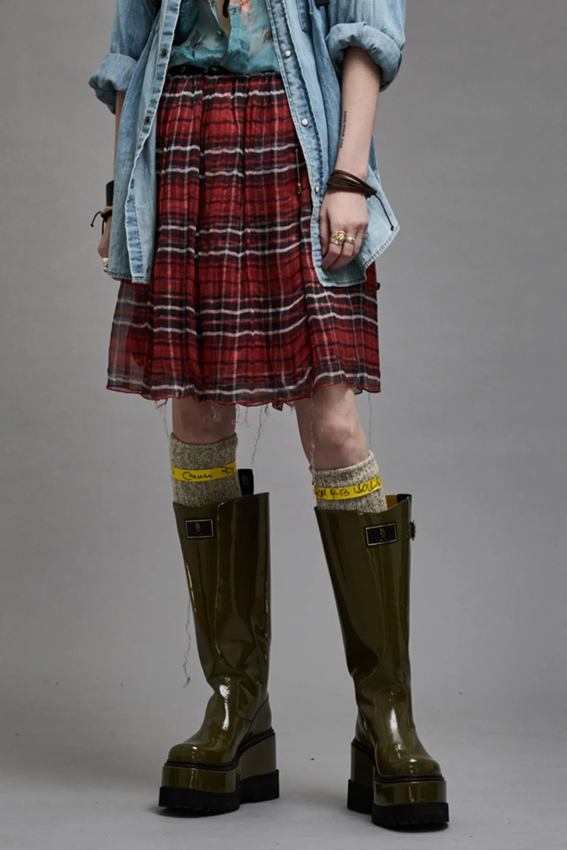 Women R13 Dresses & Skirts*DOUBLE LAYER KILT SKIRT - RED PLAID