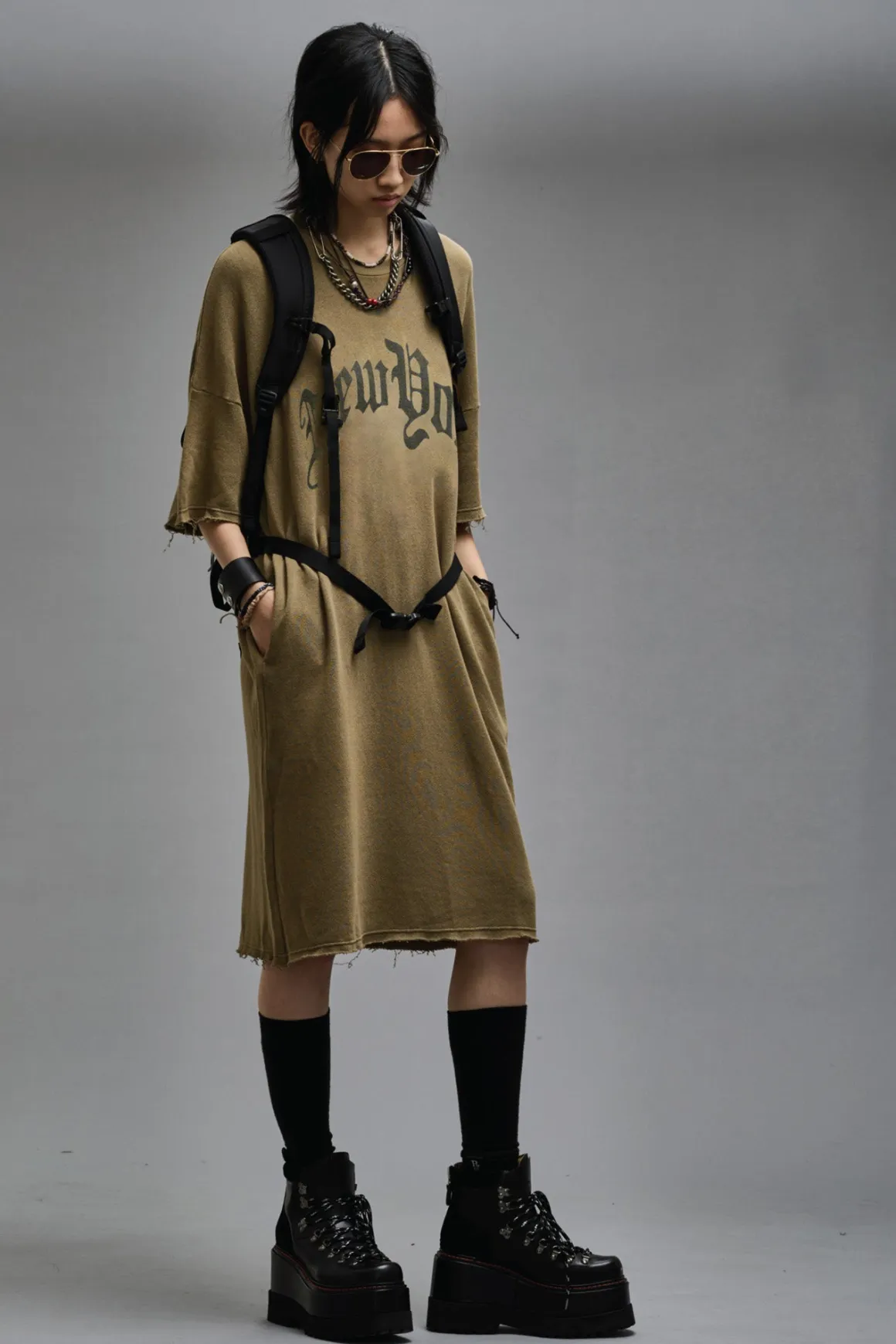 Women R13 Dresses & Skirts*ELONGATED SHIRTDRESS - OLIVE