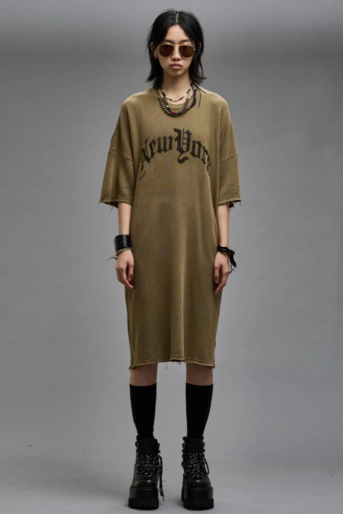 Women R13 Dresses & Skirts*ELONGATED SHIRTDRESS - OLIVE