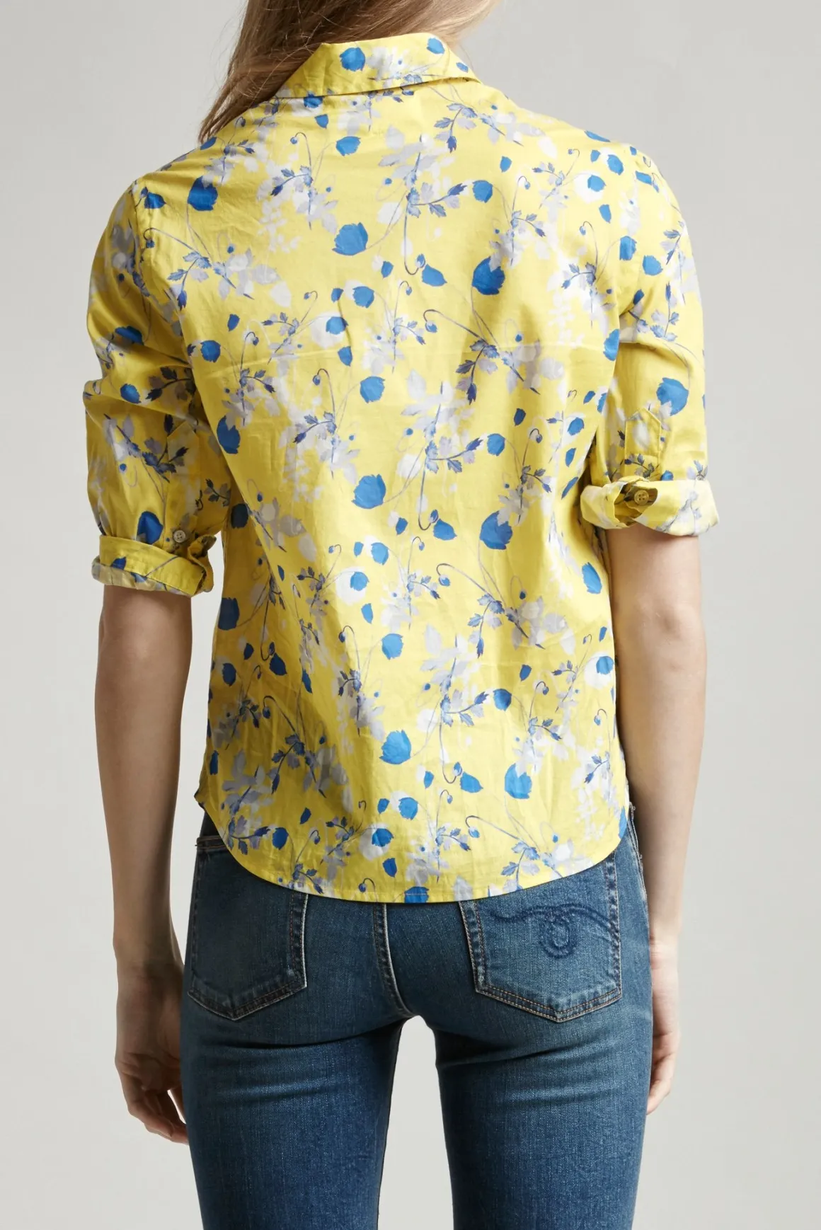 Women R13 Tops*EXAGGERATED COLLAR SHIRT - YELLOW FLORAL