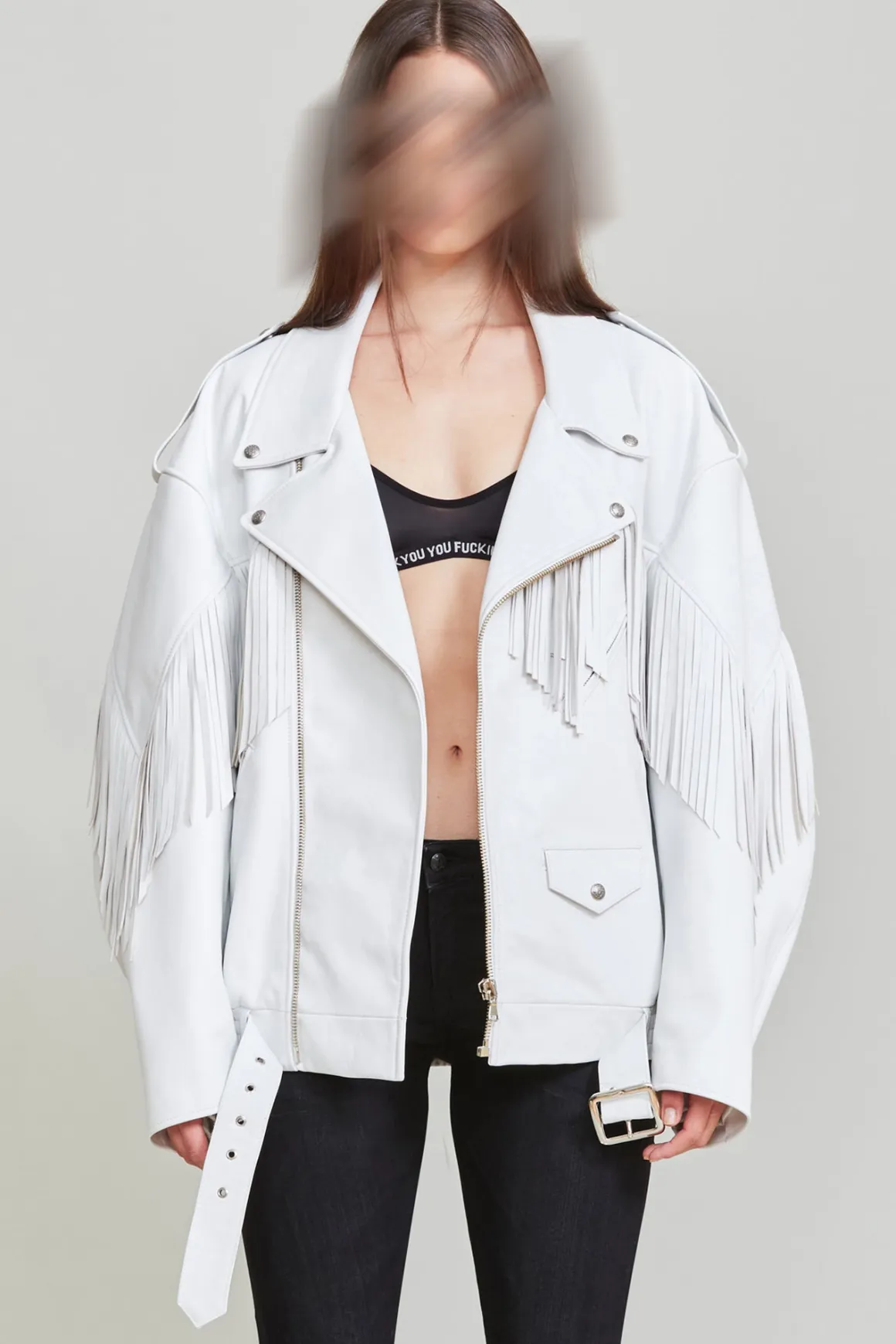 Women R13 Jackets & Coats*FRINGE OVERSIZED MOTORCYCLE BOMBER