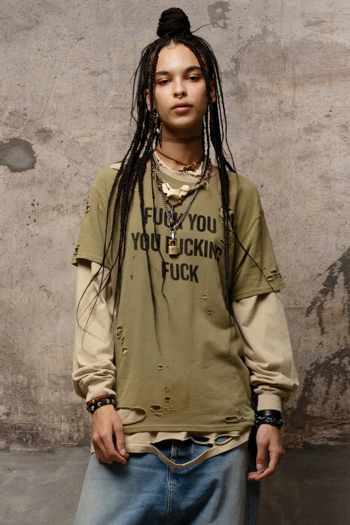 Women R13 Tops*F.U. BOY T - LIGHT GREEN