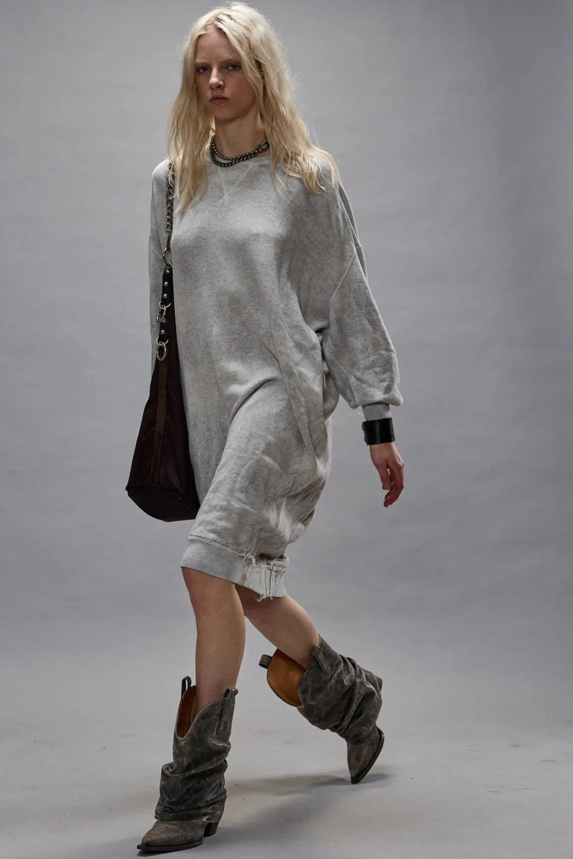 Women R13 Dresses & Skirts*GRUNGE SWEATSHIRT DRESS - HEATHER GREY