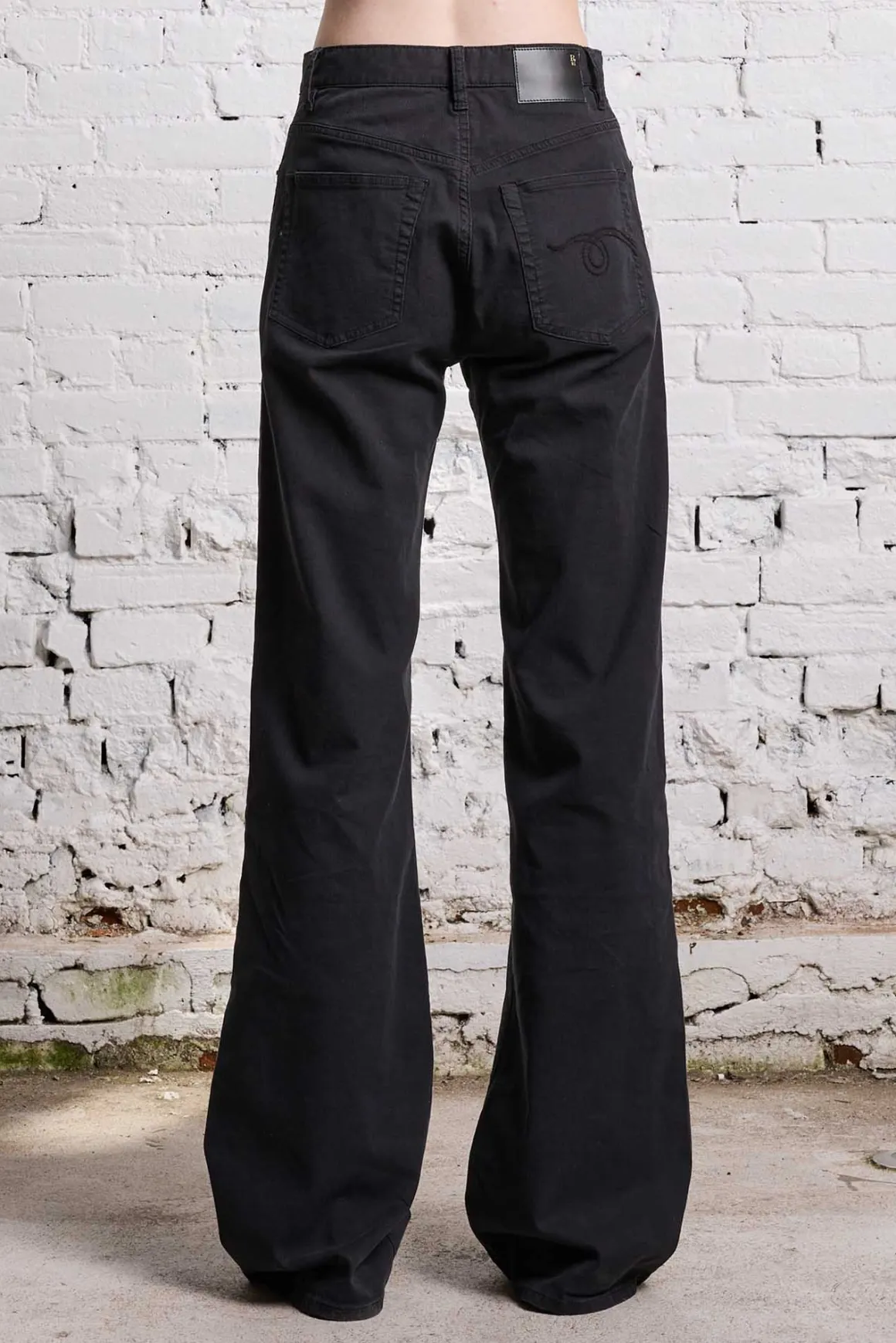 Women R13 Wide Leg*JANE JEAN - BLACK BEDFORD CORD STRETCH