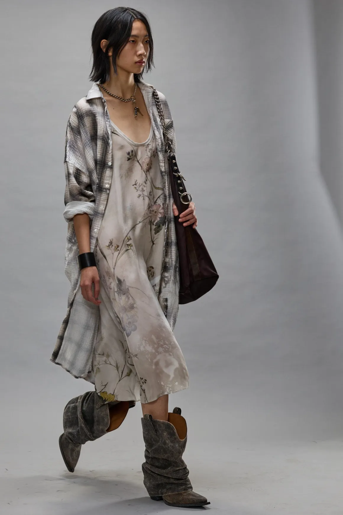 Women R13 Dresses & Skirts*JUMBO SHIRTDRESS - PRINTED GREY PLAID