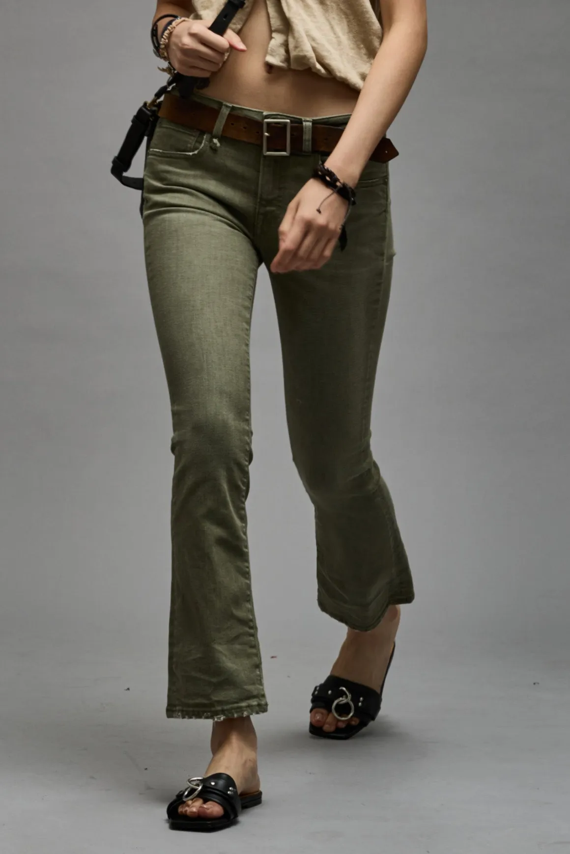 Women R13 Skinny*KICK FIT - OLIVE GREEN STRETCH