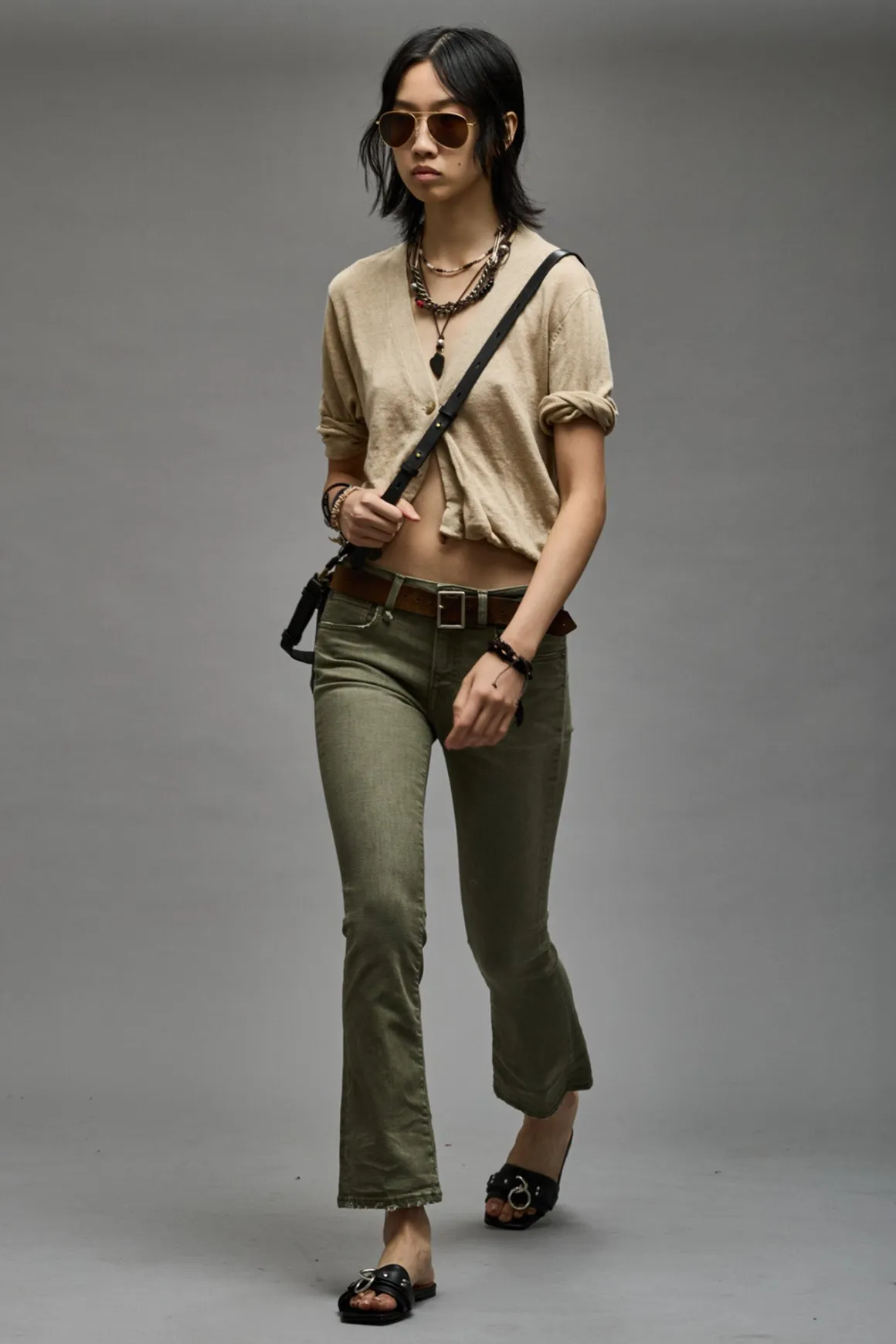 Women R13 Skinny*KICK FIT - OLIVE GREEN STRETCH