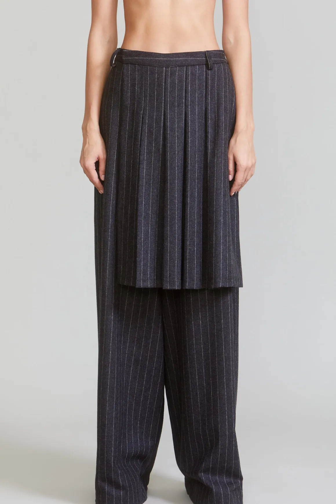 Women R13 Pants & Shorts*KILTED TROUSER - GREY PINSTRIPE