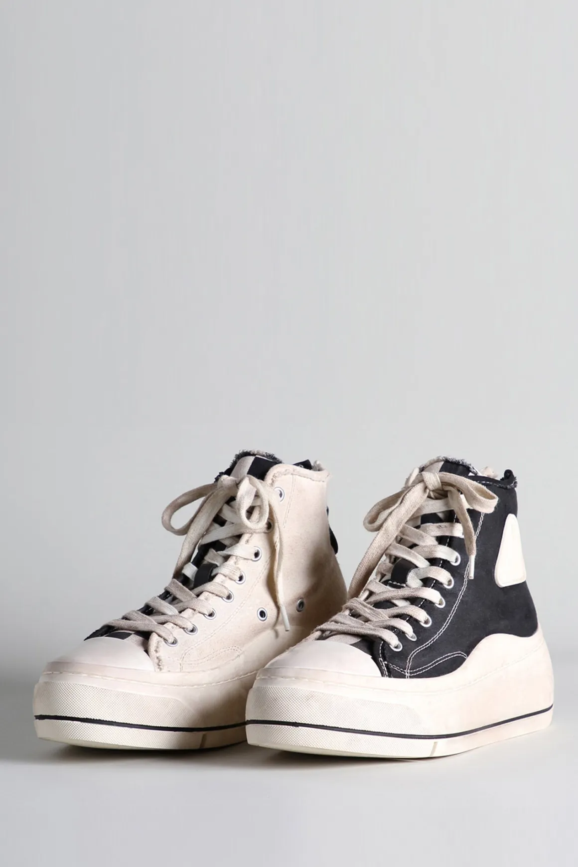 R13 Footwear*KURT HIGH TOP - BLACK/ECRU COLOR BLOCK