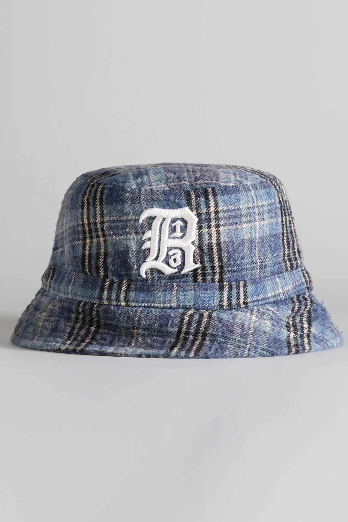 R13 Accessories*LAYERED BUCKET HAT - BLUE PLAID