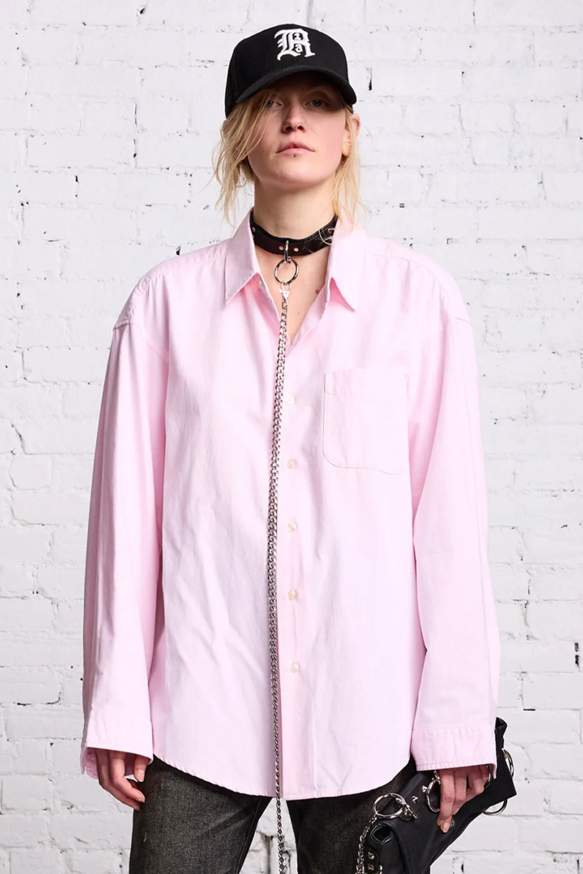 Women R13 Tops*LONG SLEEVE BUTTON-UP - LIGHT PINK