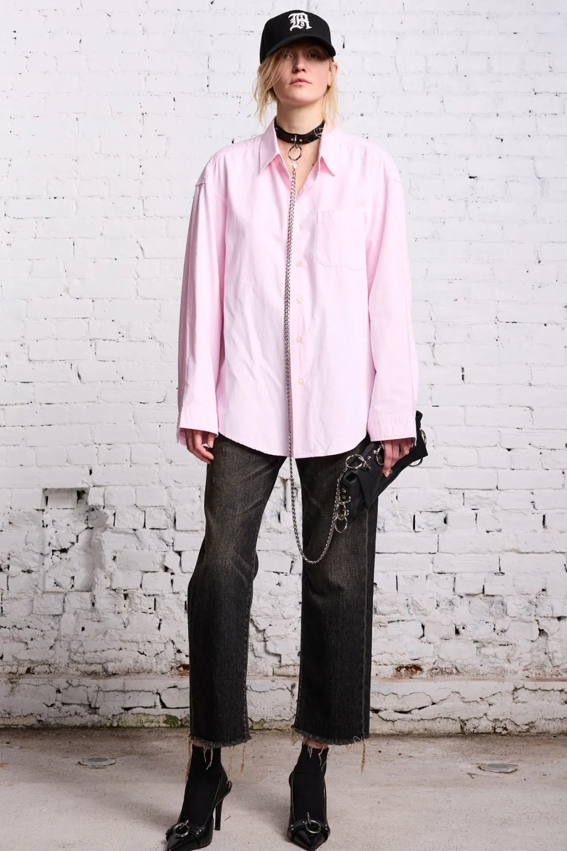 Women R13 Tops*LONG SLEEVE BUTTON-UP - LIGHT PINK