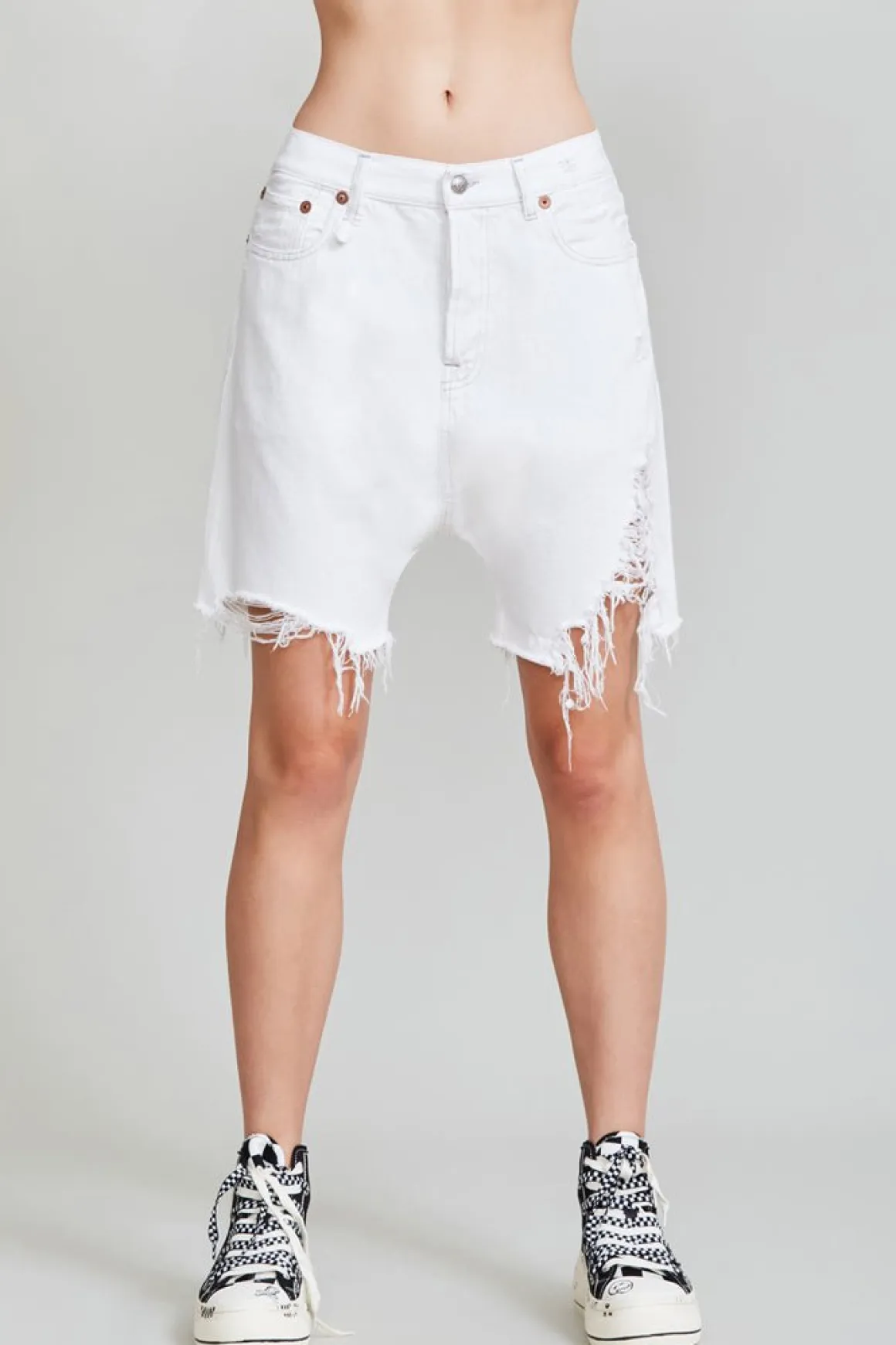 Women R13 Shorts/skirts*MARKY DROP SHORT - NICO WHITE