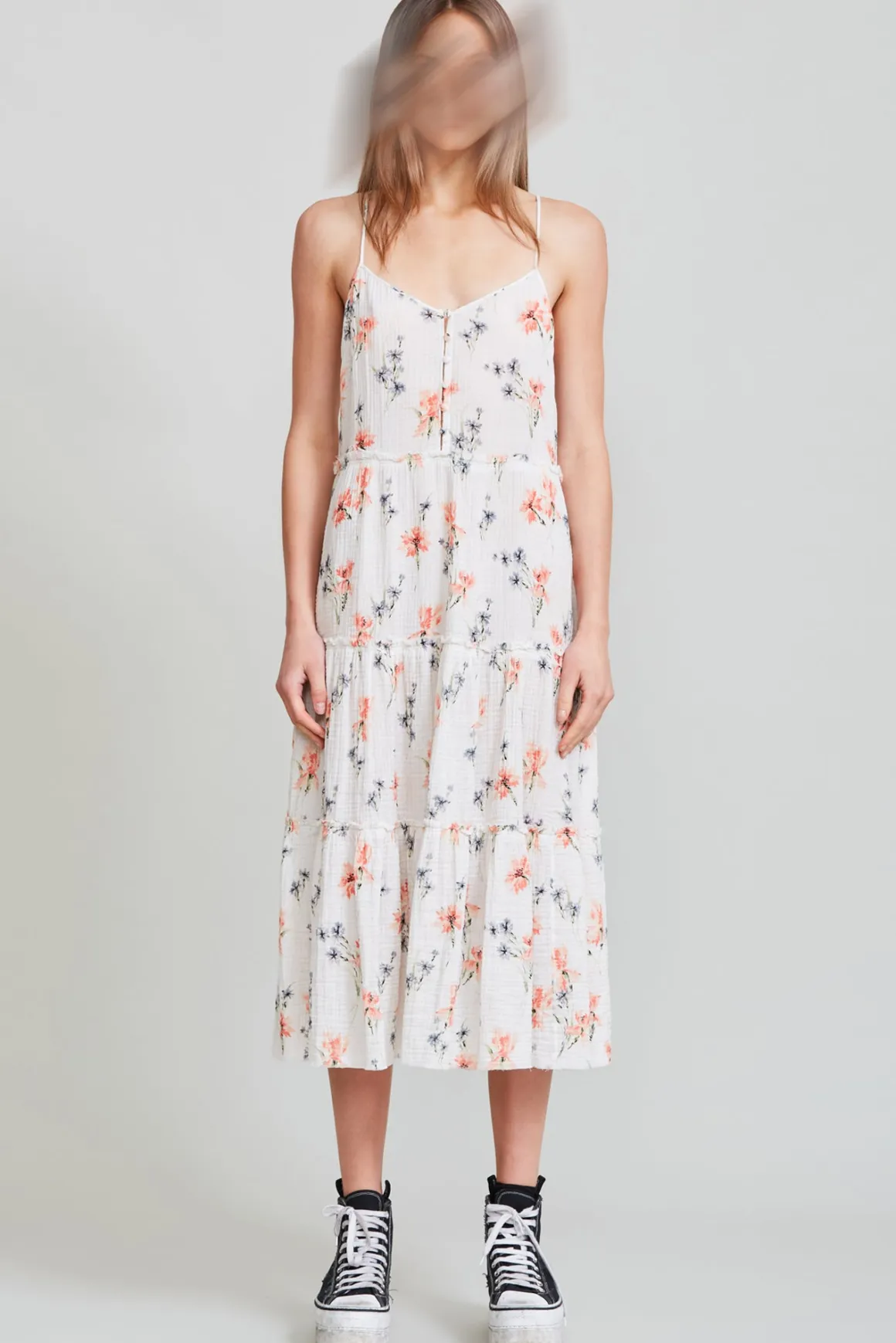 Women R13 Dresses & Skirts*MIDI TIERED SLIP - ECRU FLORAL