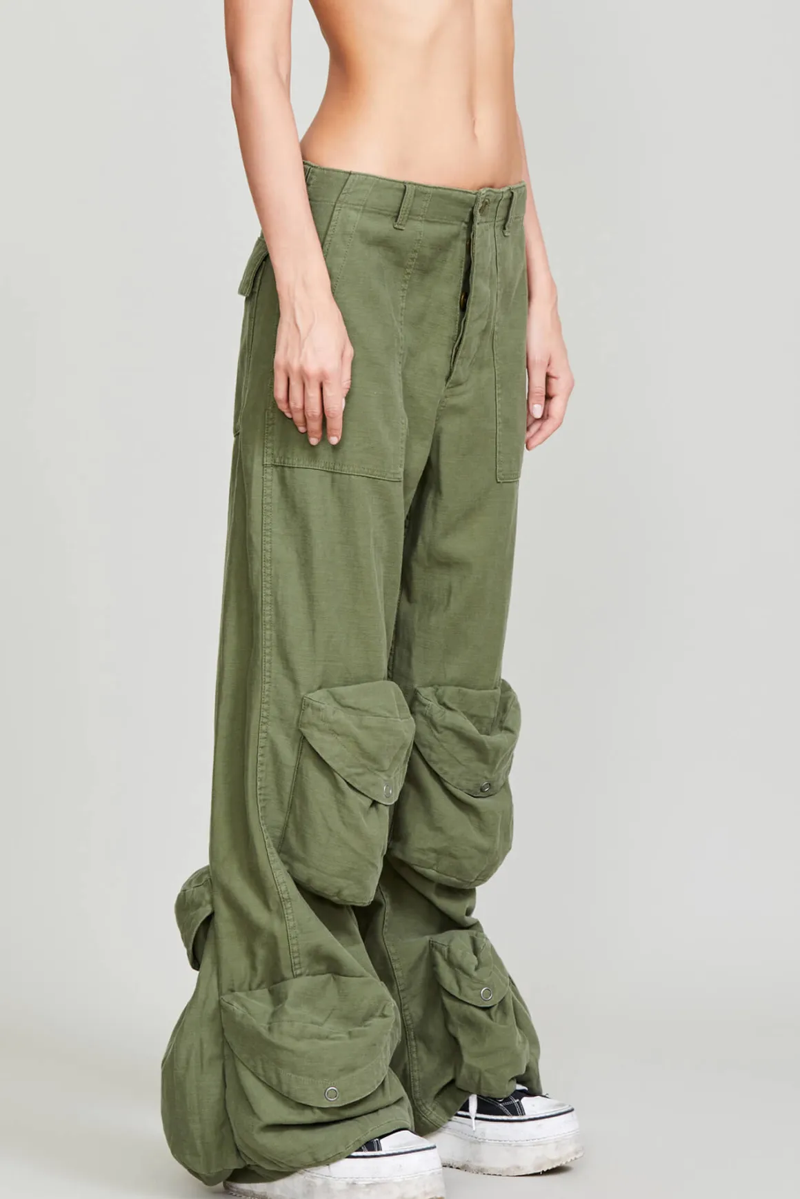 Women R13 Wide Leg*MULTIPOCKET UTILITY JEAN - GARMENT DYE