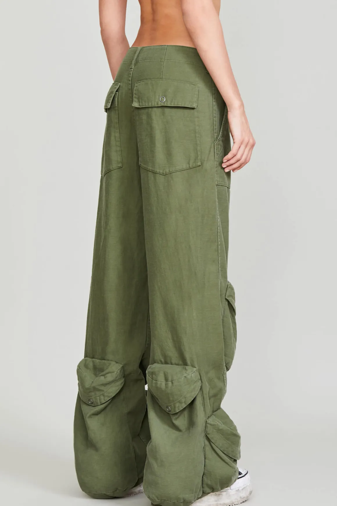 Women R13 Wide Leg*MULTIPOCKET UTILITY JEAN - GARMENT DYE