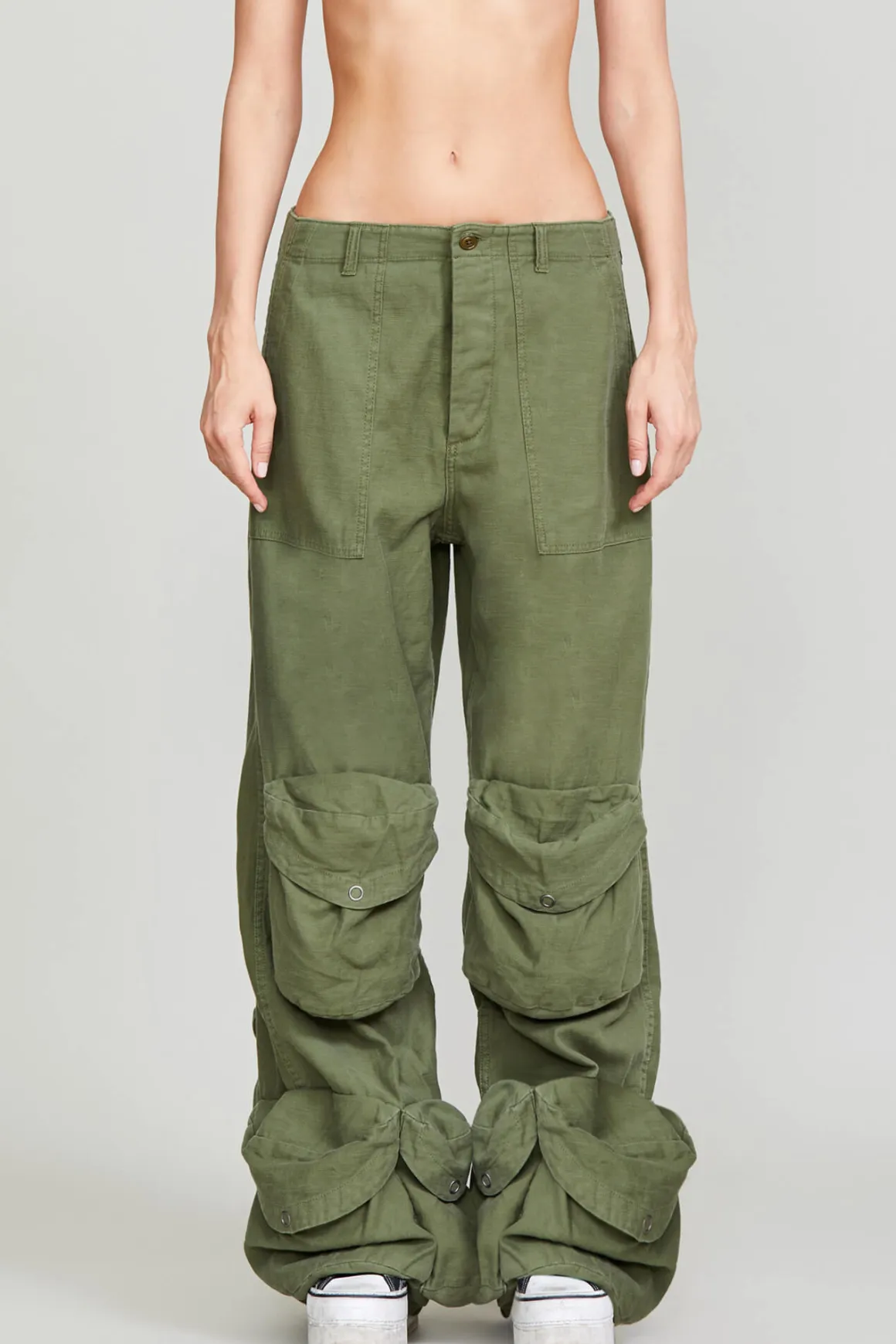 Women R13 Wide Leg*MULTIPOCKET UTILITY JEAN - GARMENT DYE