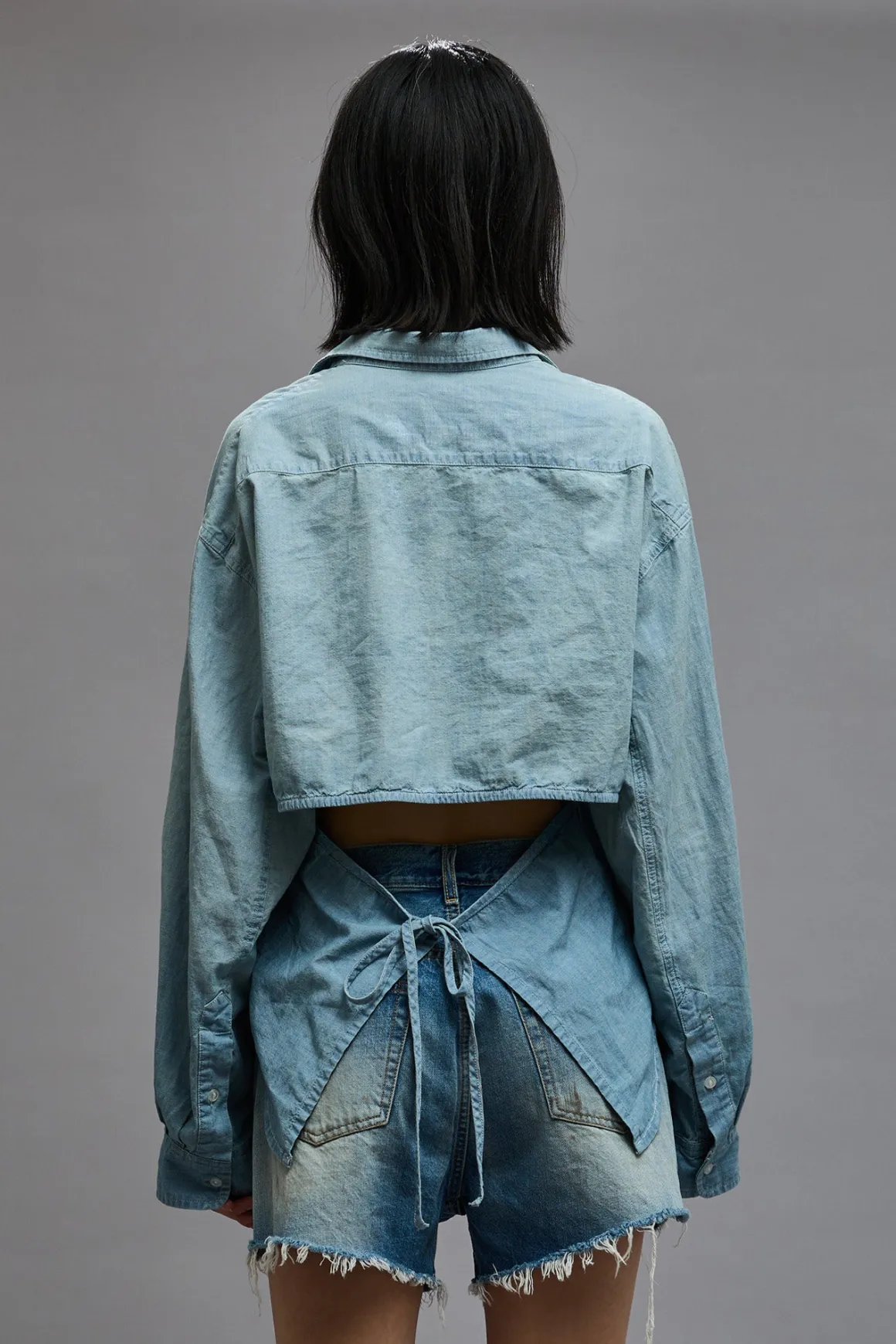 Women R13 Tops*OPEN BACK SHIRT - VINTAGE BLUE