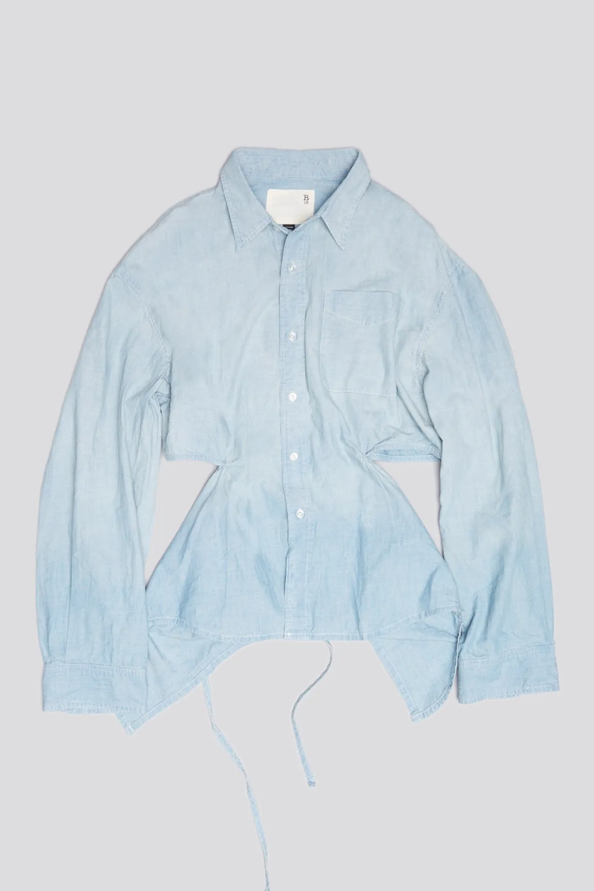 Women R13 Tops*OPEN BACK SHIRT - VINTAGE BLUE