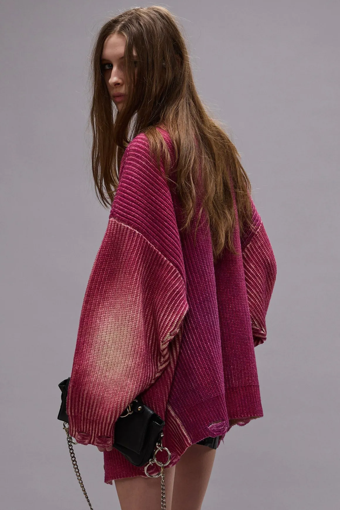 Women R13 Sweaters*OVERSIZED CARDIGAN - RASPBERRY PRINT